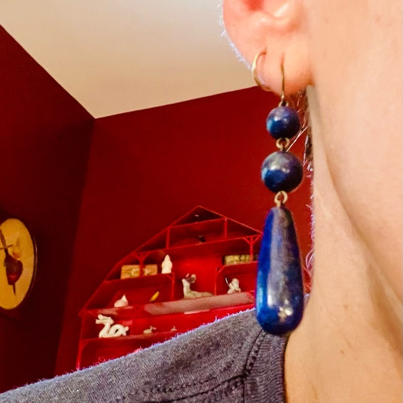 Antique Lapis drop earrings. Just stunning! - Picture 5 of 7